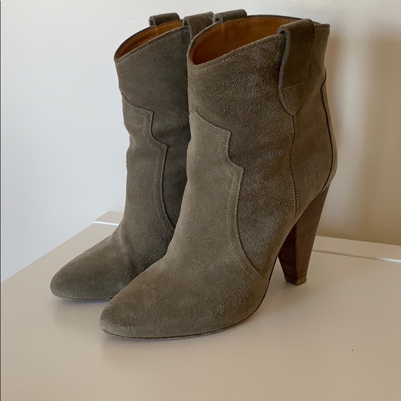 Isabel Marant Roxann Olive Green Suede Boots 38.5 - Picture 3 of 6